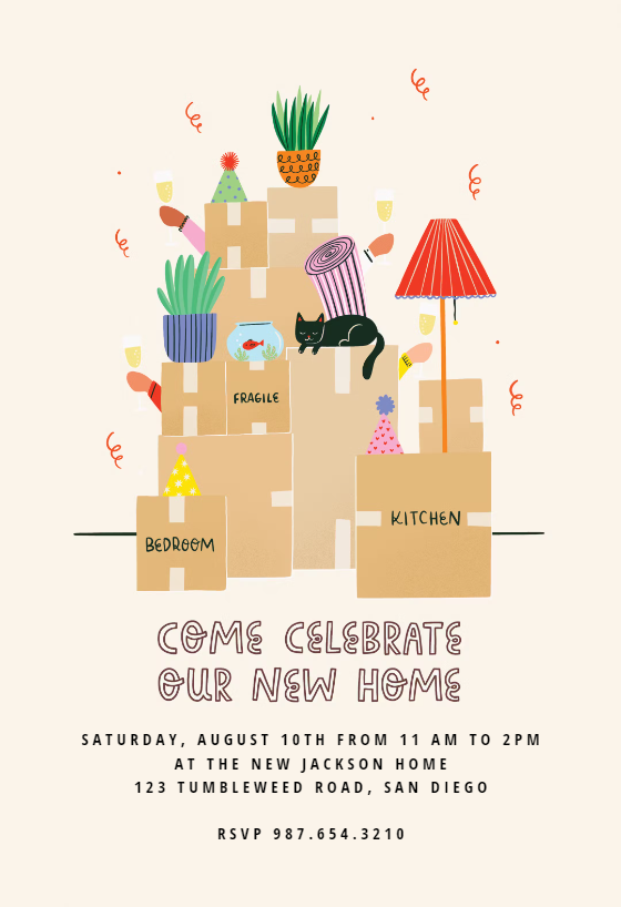 Ready to move Housewarming Invitation Template Greetings Island